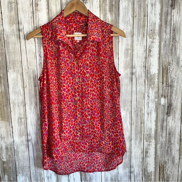 Cabi #3270 Heartbreaker Sleeveless Collared Abstract Animal Print Button Down - Picture 2 of 6